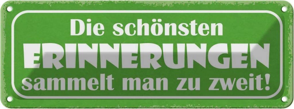 vianmo Blechschild 10x27 cm Erinnerungen sammeln zu zweit Dekoration Spruch Zitat