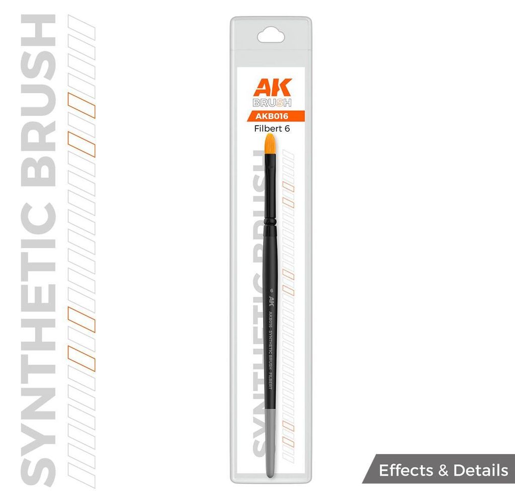 AK Interactive AKB016 - AK SYNTHETIC BRUSH - FILBERT 6- Neu