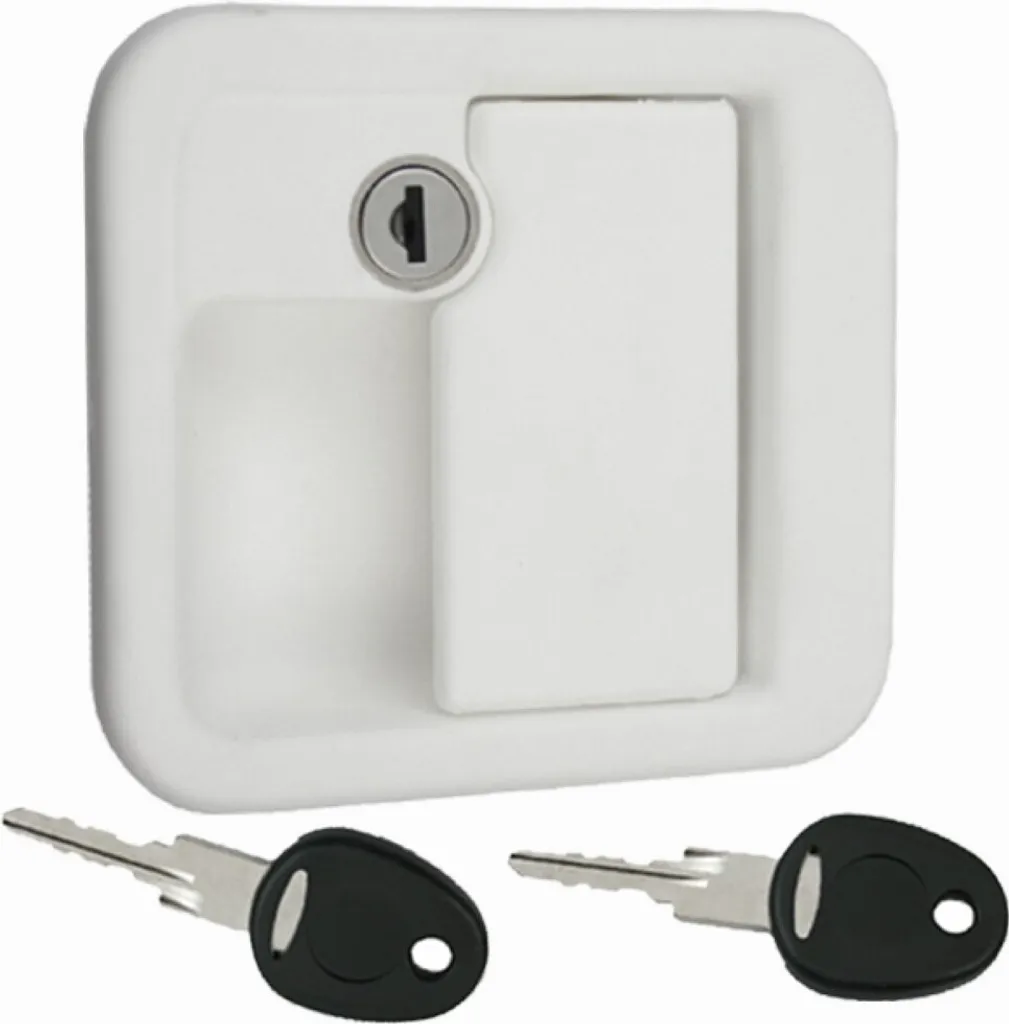 Serrure de Porte Caravane FF-System FAP avec Cylindre et 2 Clés Blanc