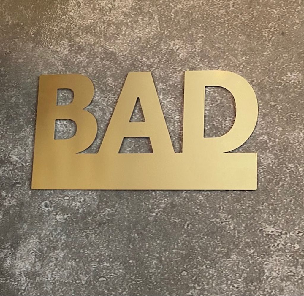 Türschild BAD (goldfarben)