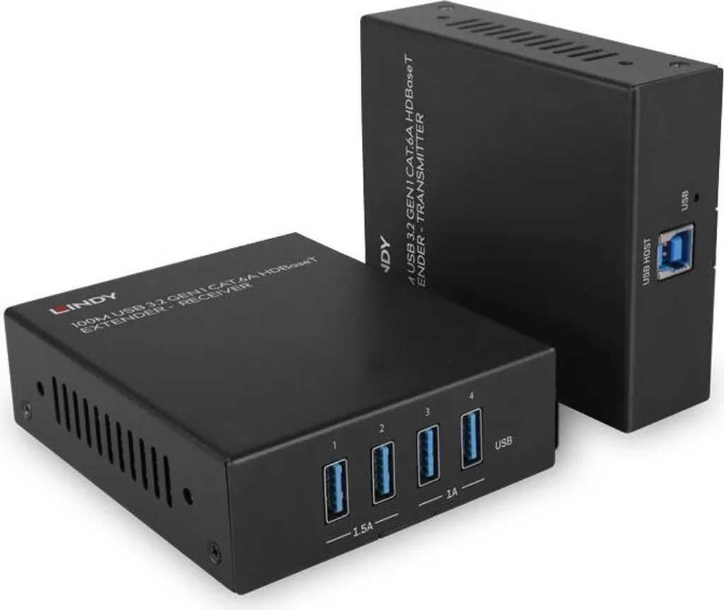 Lindy USB 3.2 100m Cat.6A avec Débit 5Gbps et Boîtier Métal Robuste - 2