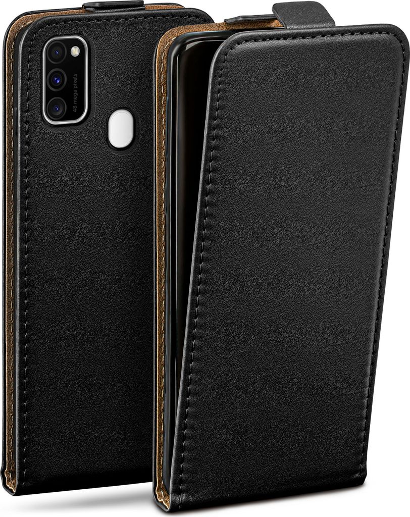 moex Flip Case kompatibel mit Samsung Galaxy M30s - Hülle mit 360 Grad Schutz, Schwarz