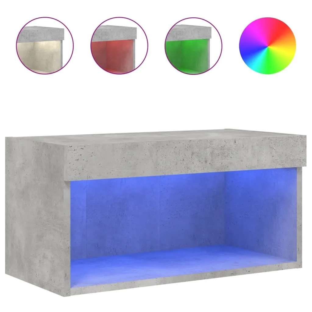 SYFAX™ Mobile Porta TV con Luci LED Grigio Cemento 60x30x30 cm