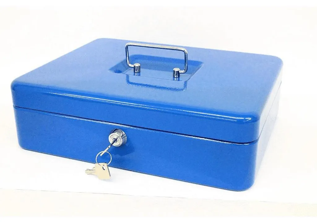 Boîte à monnaie Brixo avec compartiments de tri et serrure de sécurité