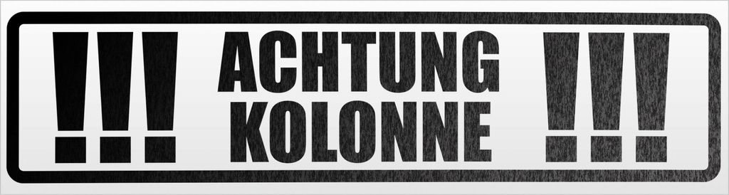 Kiwistar Achtung Kolonne Magnetschild Schild magnetisch - 60cm Schwarz - reflektierend - Magnetfolie für Auto PKW Kfz