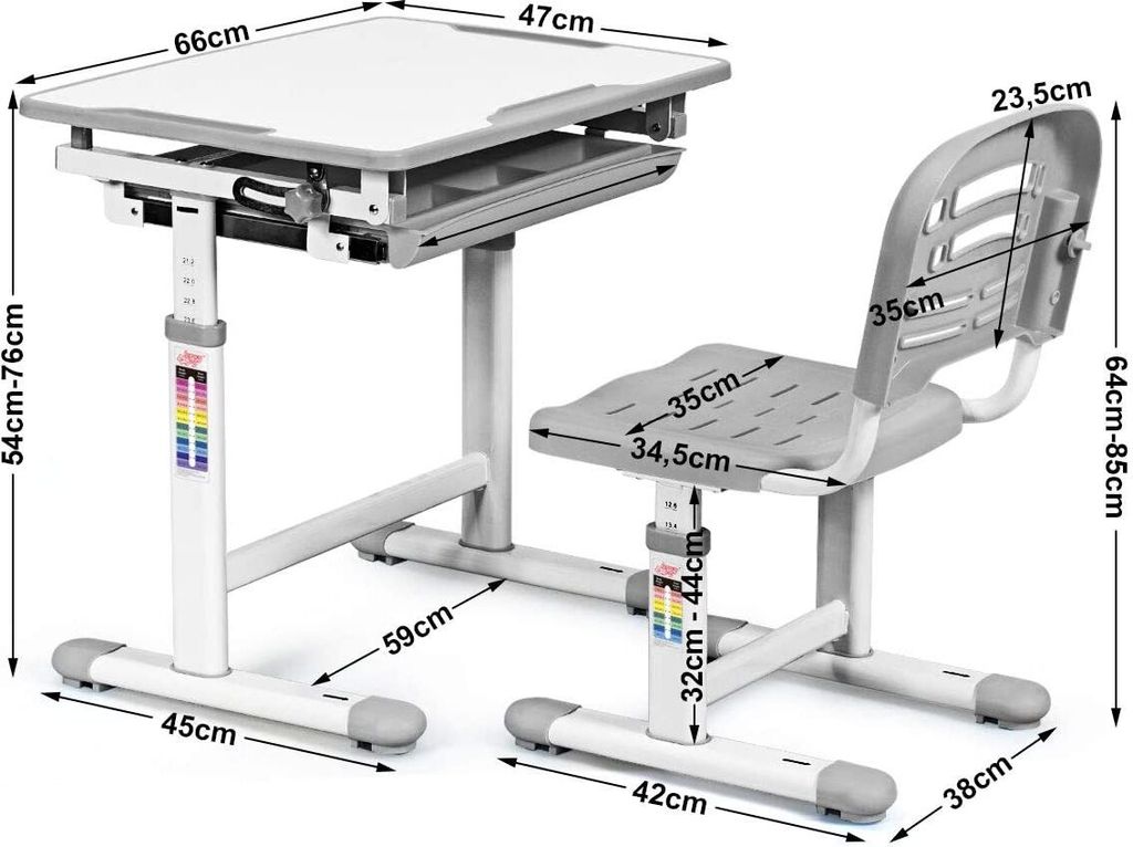 GOPLUS Kinderschreibtisch mit Stuhl, Kindertisch Produktbild 5