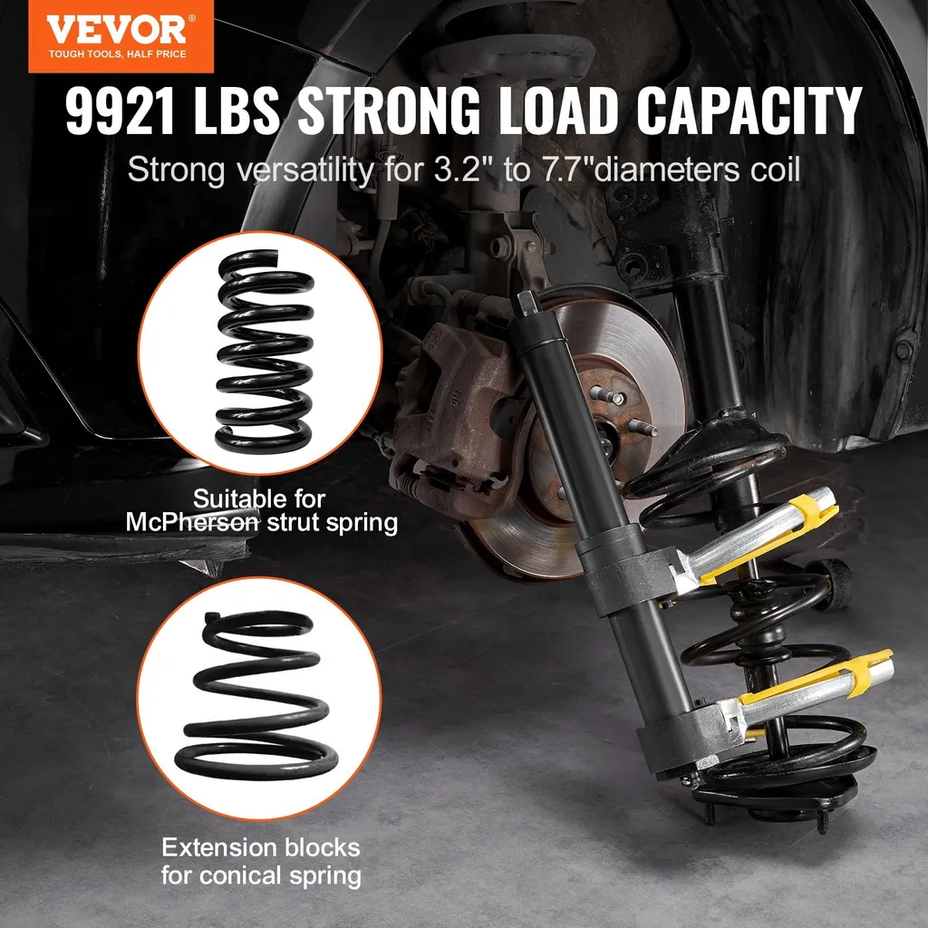 Set di compressori per molle di sospensione compatibile con presa da 22 mm compressore universale per molle con capacità di carico di 4500 kg compressore professionale per molle di auto ammortizzatore strumento per puntoni - 2