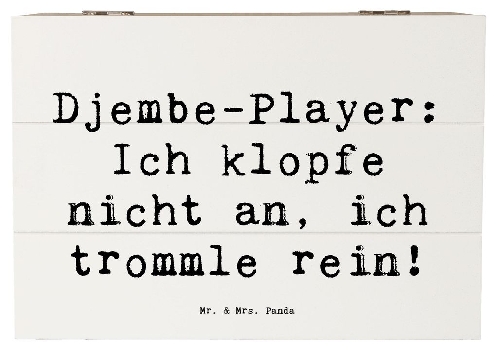 Mr. & Mrs. Panda Geschenkbox Spruch Djembe Rhythmus 22 x 15 cm - Weiß - Geschenk, afrikanische Trommel, fotobox, Kiste mit Deckel, Box, Holzkiste,...