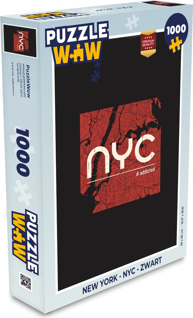 MuchoWow Puzzle 1000 Teile New York - NYC - Schwarz - Spielzeug - Alt und Jung - Spiele - Puzzeln