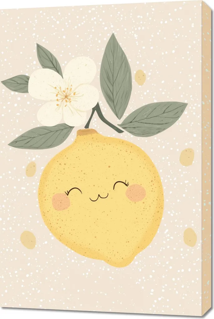Decorazione Parete Bambini 60x90 Agrumi - Quadro Moderno in Tela