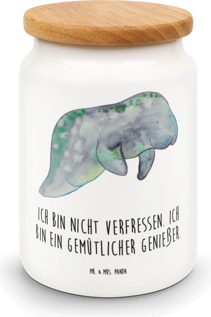 Mr. & Mrs. Panda Frischhaltedose Seekuh Chillen - Weiß - Geschenk, Meer, Kaffeedose, Diät, Keksdose, Zucker, behälter, Vorratsbehälter, Süßig...