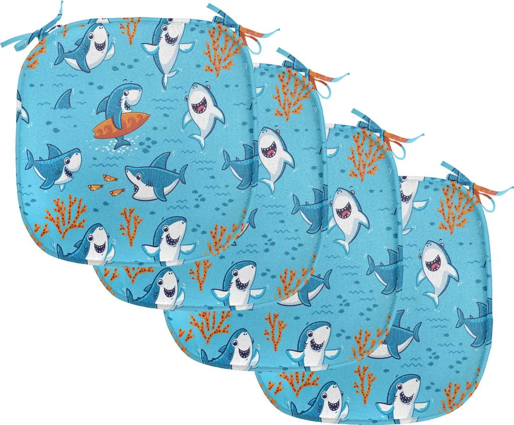Coussin de Chaise Anti-Glisse et Imperméable Set de 4 pour Salle à Manger