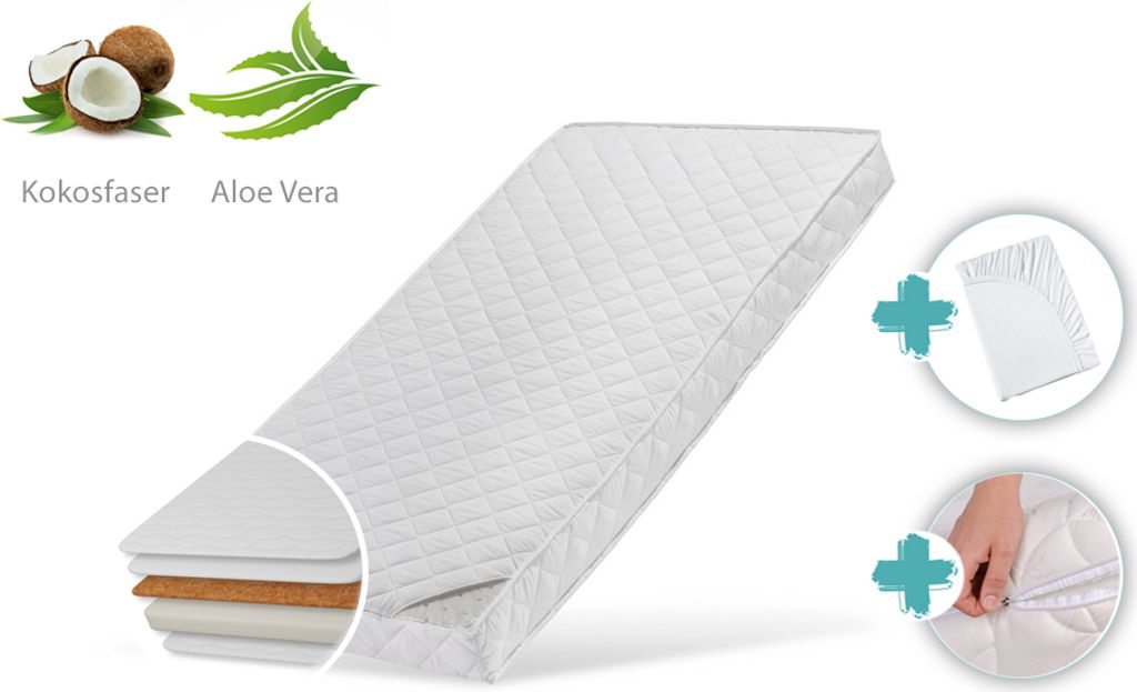Kindermatratze KOKOS 90x200 cm mit gestepptem Aloe Produktbild 7
