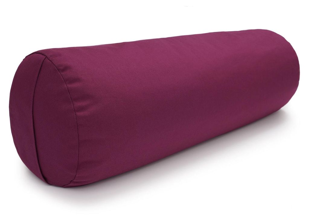yogabox Yoga und Pilates Bolster / Yogarolle D - regional hergestellt - aubergine 65 x 22 x 22 cm Buchweizenschalen