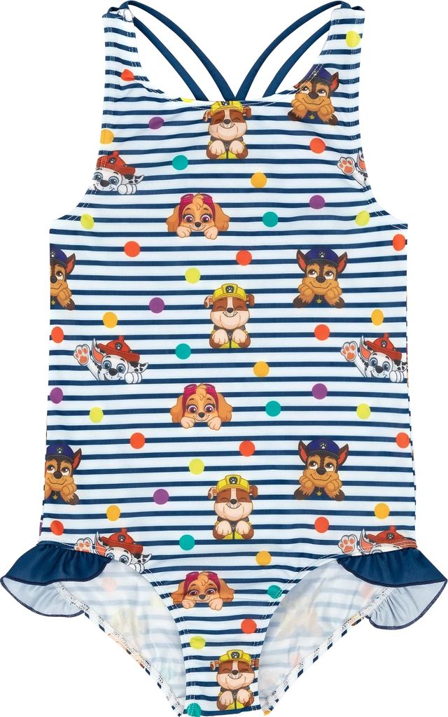 Paw Patrol - Badeanzug für Mädchen NS7143 (104) (Marineblau/Weiß)