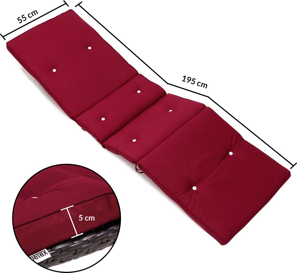 Polstrování k zahradnímu lehátku - vínové | 198 cm x 55 cm Obrázek produktu 8