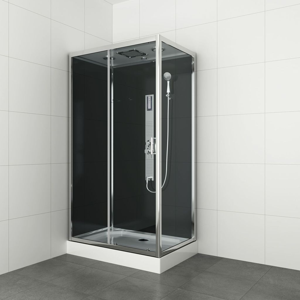 Sanotechnik Komplettduschkabine TREND 3 Glaspaneel schwarz Produktbild 9