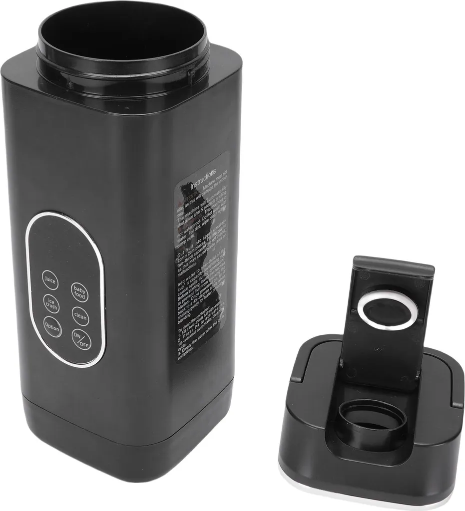 Blender Portable USB avec 12 Lames et Écran LCD pour Smoothie Noir