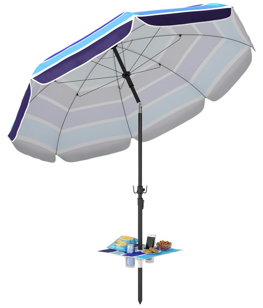 Outsunny Sonnenschirm Strand Ø198 cm UV30+ Strandschirm mit Produktbild 