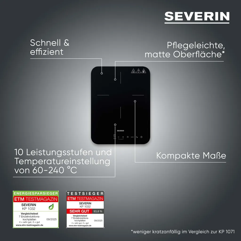 Table induction portable SEVERIN KP 1032 pour studio et plan de travail - 5