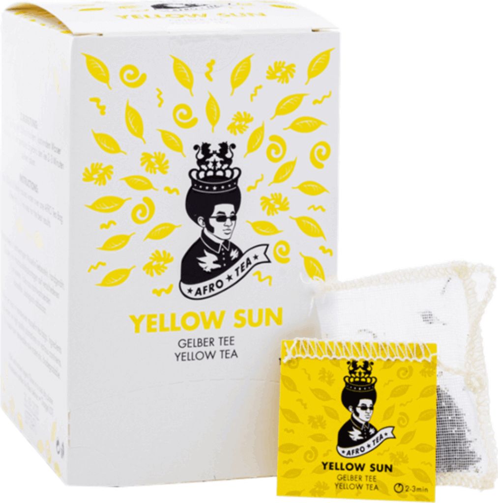 AFRO TEA Yellow Sun Gelber Tee - Premium Tee 15 Stück - 15 handgenähte Teebeutel mit Yellow Tea aus China von AFRO COFFEE