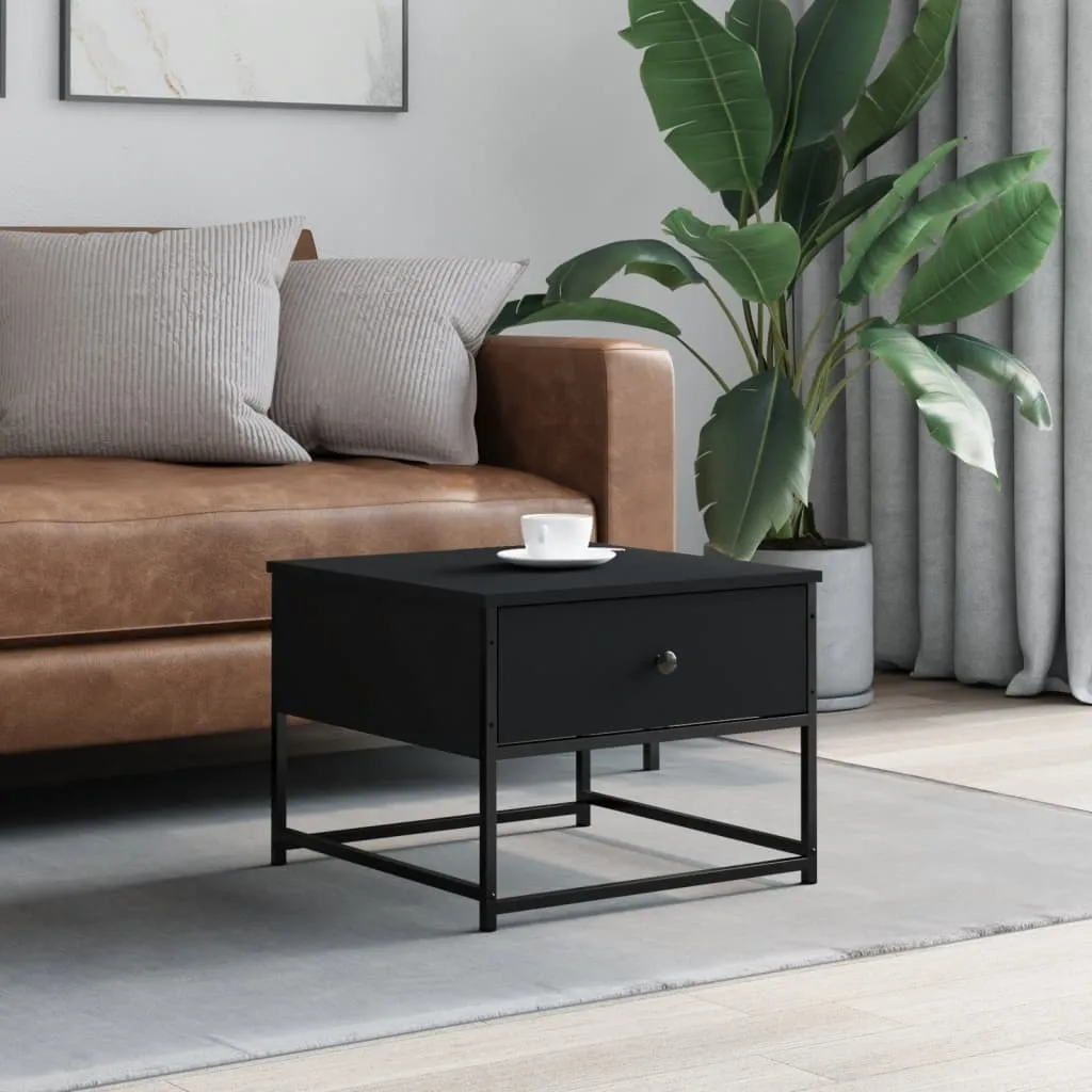 Tavolino Nero 51x51x40 cm Design Moderno - Mobili Legno Composito 5094884 - 1