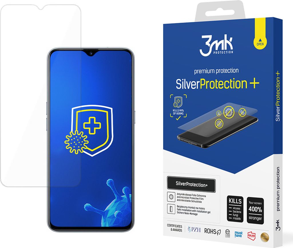 3mk Display Antimikrobielle Schutzfolie SilverProtection+ für Realme XT 0,21mm Self-Heal
