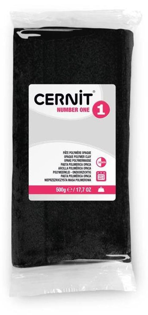 Cernit Polymer Clay N°1 Polymer-Ton Black 500 g
