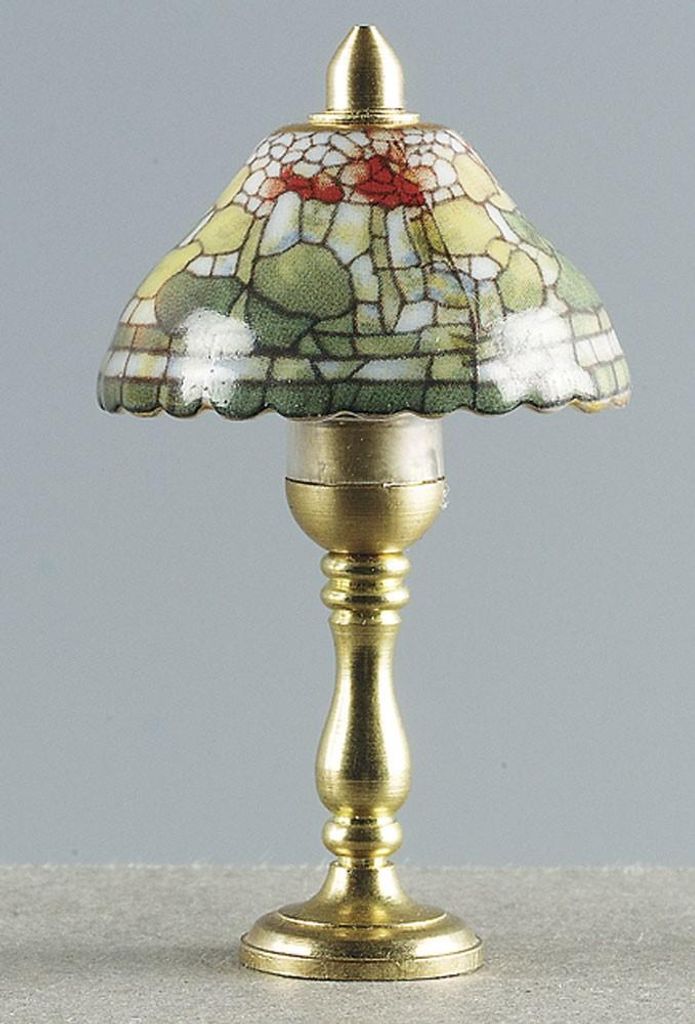 Tischlampe Porzellan rund, für Puppenhaus