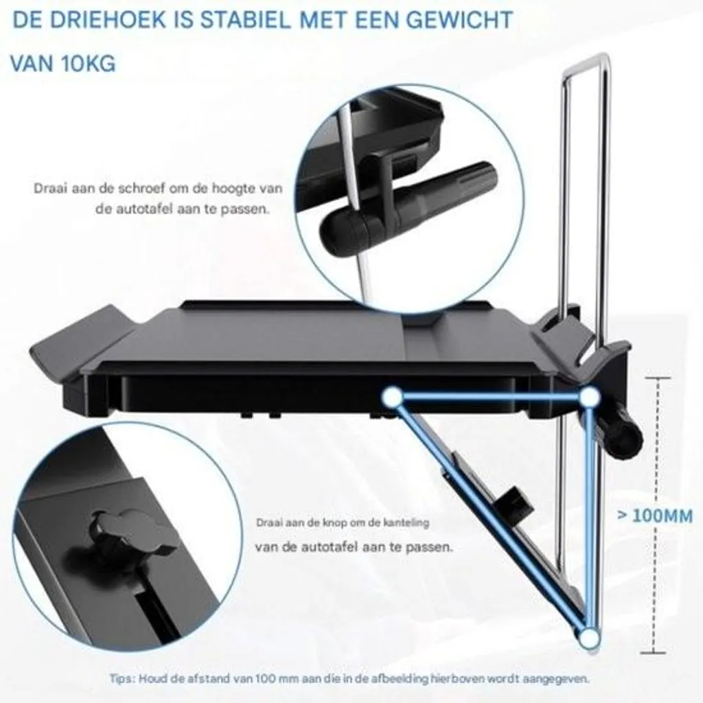 Table de volant ergonomique avec porte-boisson et support tablette