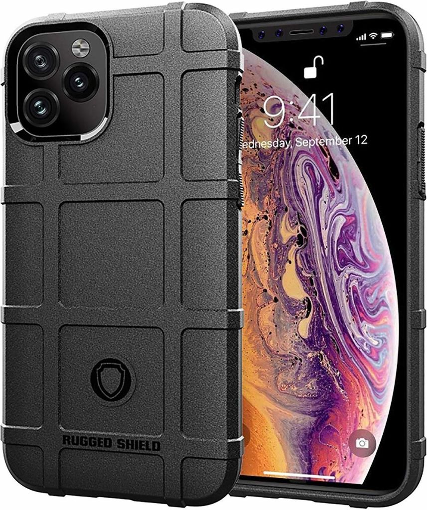 Case2go - Telefonhülle geeignet für Apple iPhone 11 Pro Max - TPU - 6.5 Zoll - Umschlagrückseite - Stoßsicher - Schwarz