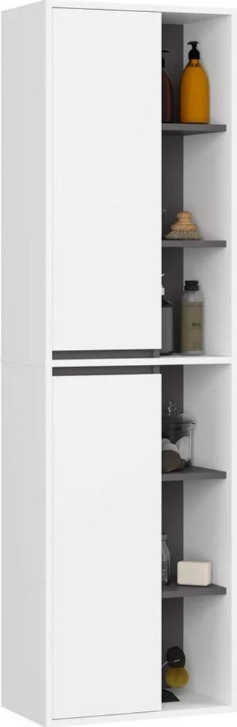Hängender Badezimmerschrank MARLION – weiß/grau