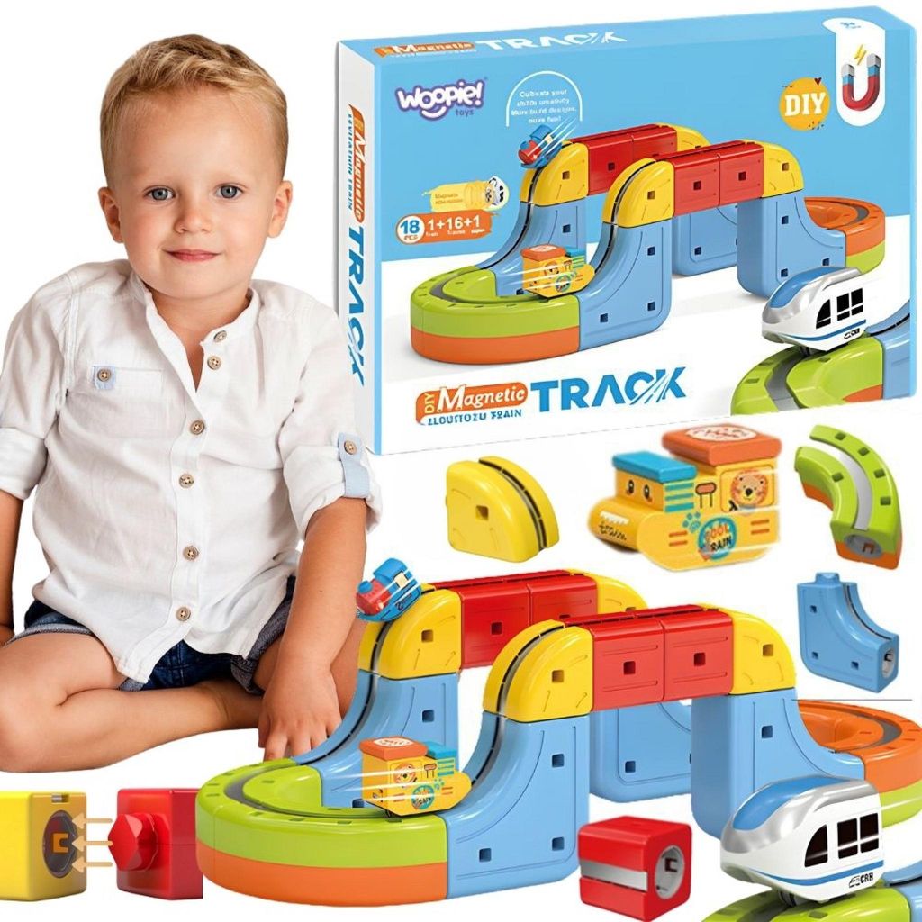 Woopie Magic Cube Zug-Bausteine, Anti-Schwerkraft-Magnetschiene, 18 Stück.