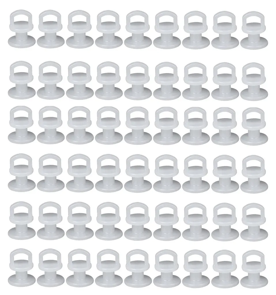 Glissières pour rideaux et rails de douche - Pack de 60 crochets blancs