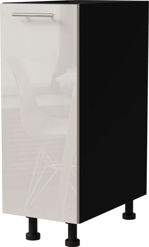 Küchenunterschrank BRERRA 30cm Korbauszug lackiert Farbe wählbar BR-D1D/30/kargo,RAL 9001 creme Hochglanz,schwarz