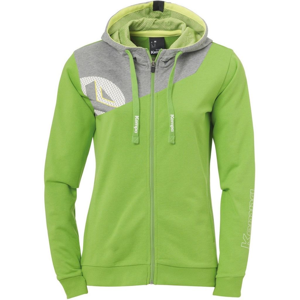 Kempa CORE 2.0 KAPUZENJACKE WOMEN XS hope grün/dark grau melan
