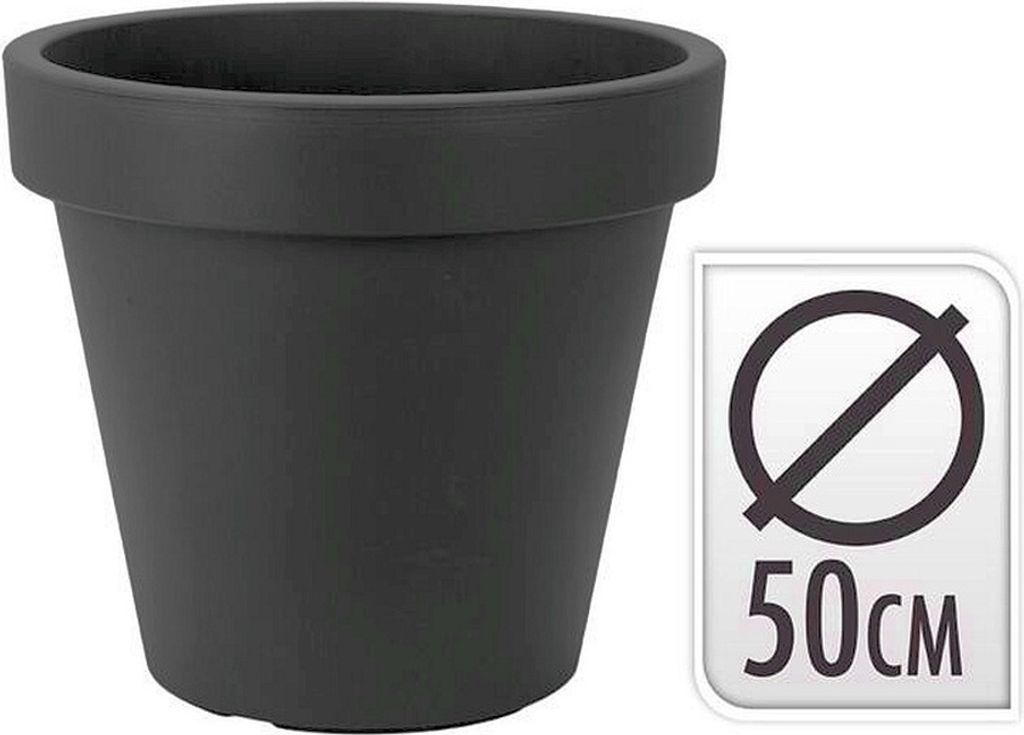 Fioriera Vaso di plastica 50cm antracite Vaso per piante Immagine del prodotto 
