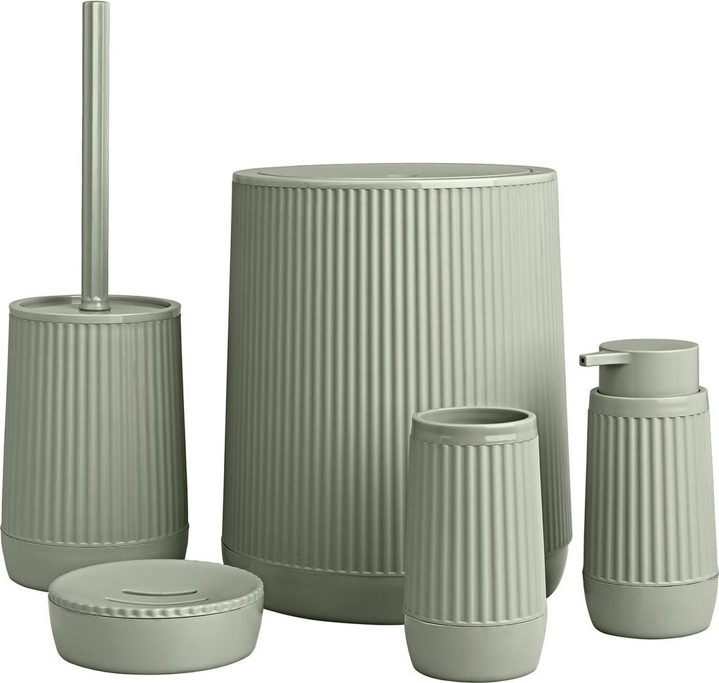 OKYANUS | Badezimmer Set - Nida - 5 Teile - Grün - Modernes Design - Hochwertige Materialien