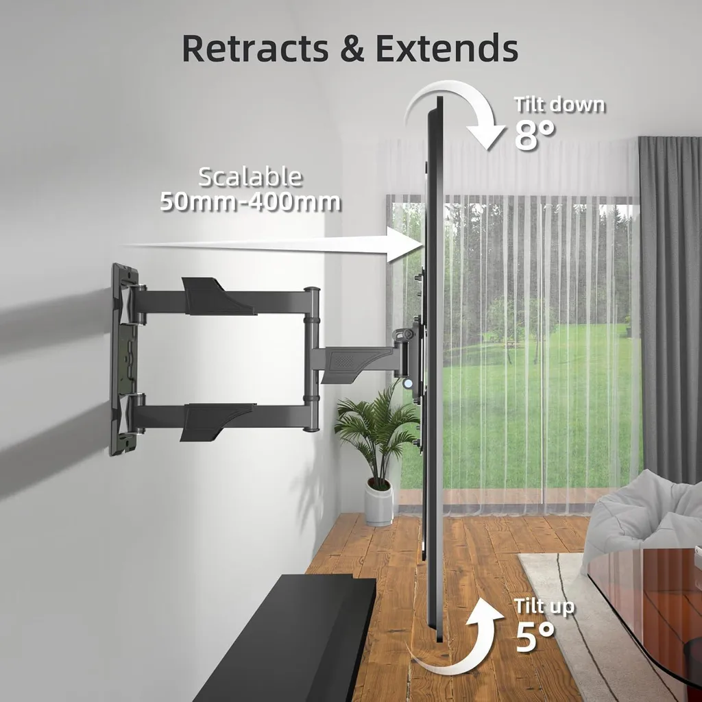 Support Mural TV Orientable : Gain de Place pour Petit Salon et Moniteur PC