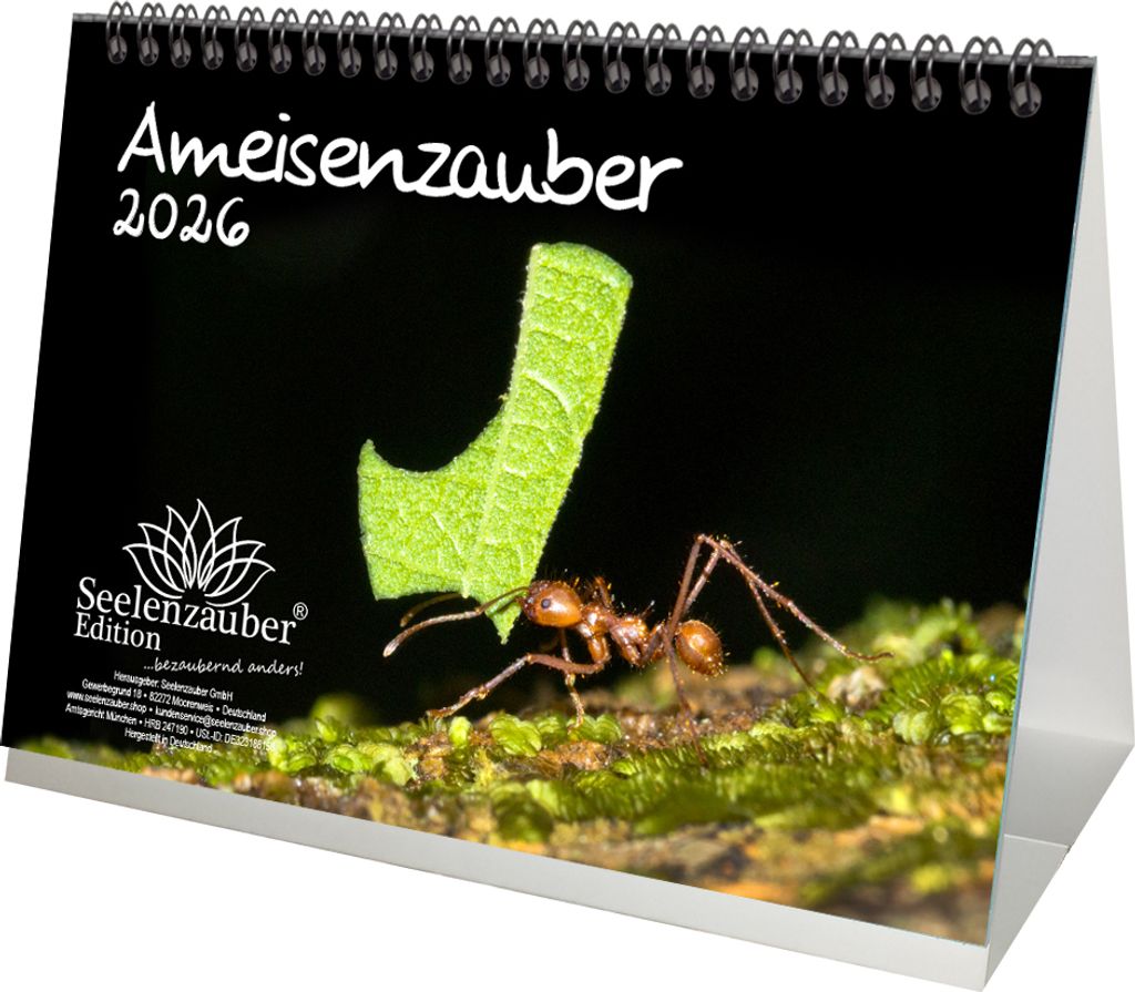 Ameisenzauber DIN A5 Tischkalender für 2026 Insekten - Seelenzauber