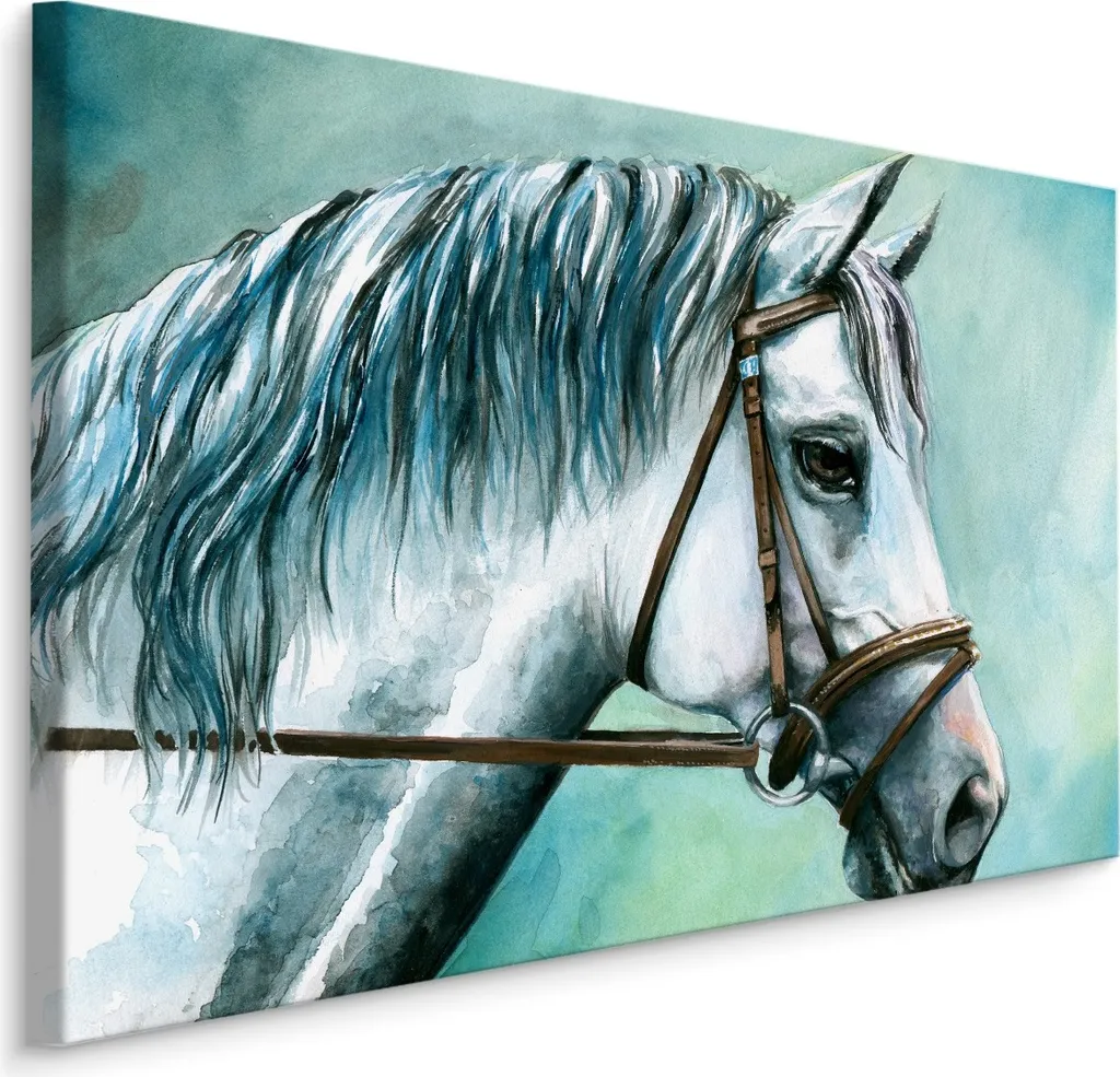Quadro su Tela 70x50 cm - Stampa Professionale Cavallo Astratto
