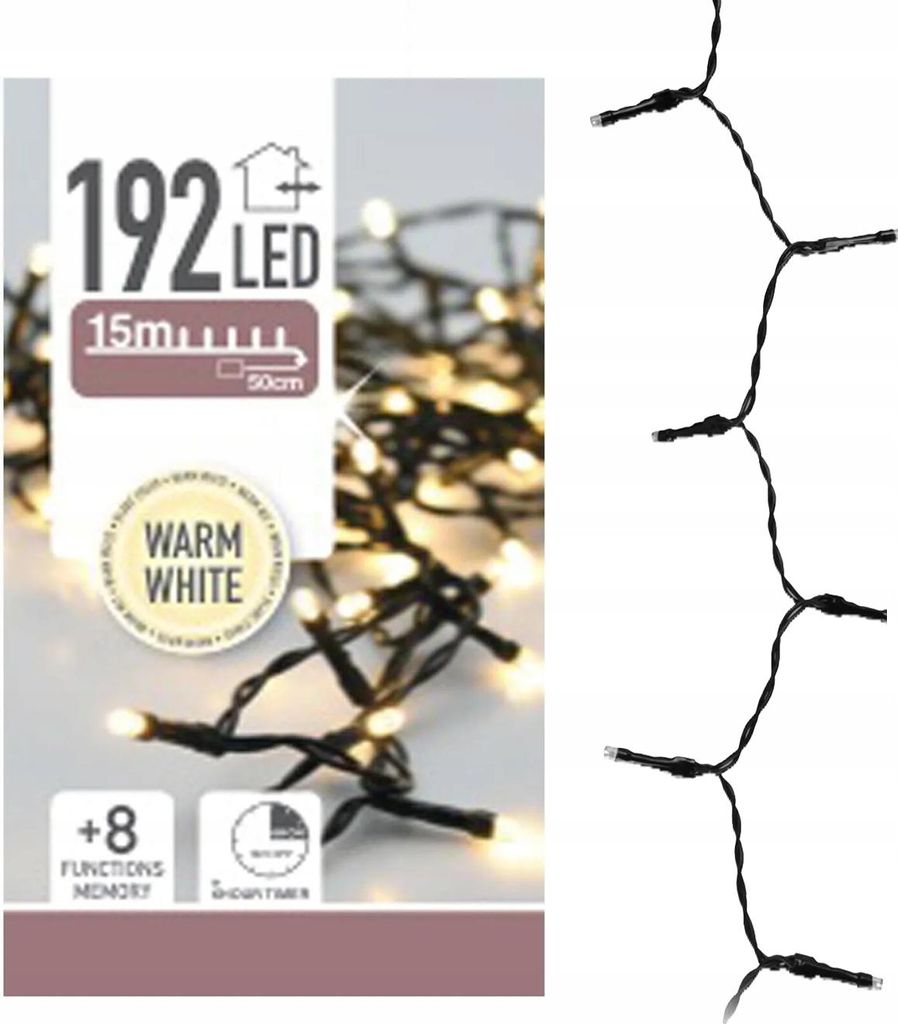 Guirlande lumineuse LED, 192 LED, blanc chaud, Image du produit 