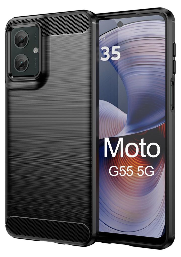 Carbon Hülle für Moto G55 Hülle Handyhülle Outdoor Handy Produktbild 