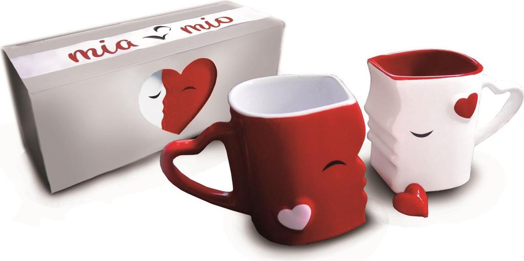 Kissing Mugs Set of 2 Red Produktbild 
