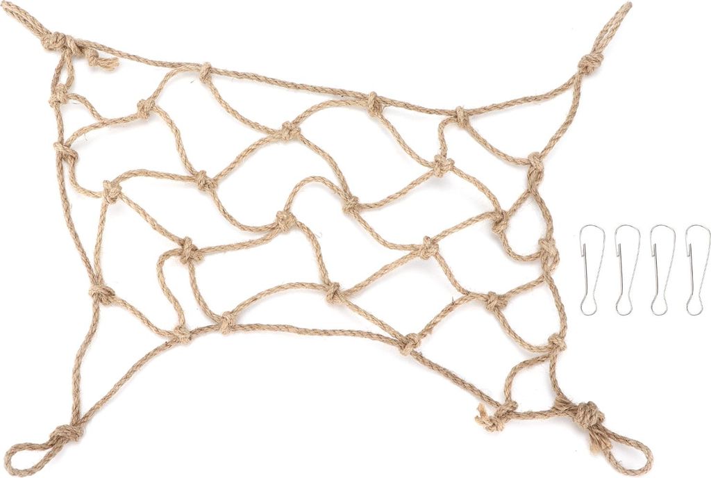 Haustier-Kletternetz, Vogelseilleiter, Hanf für Papageien, Hamster, klein