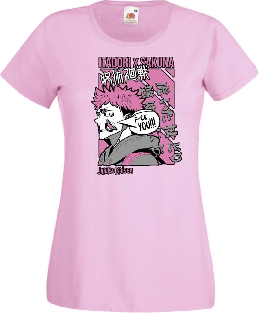 Damen T-Shirt Jujutsu Anime Manga Kaisen Itadori Sakuna Var-012 Itadori Sakuna, Lady L / Hellrosa