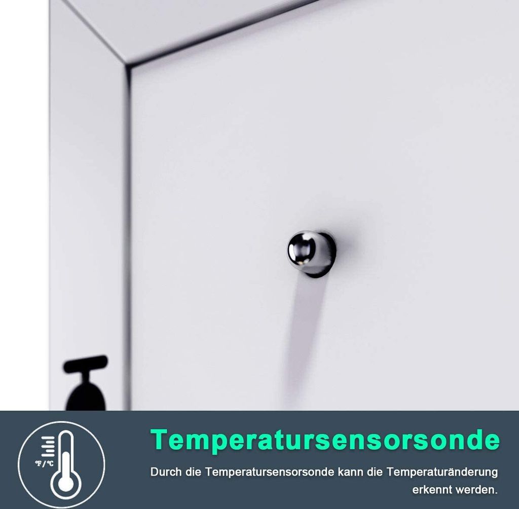 Saitedudu LED Badezimmerspiegelschrank Mit Beleuchtung - 3 Lichtfarben, Steckdosen & Antibeschlag