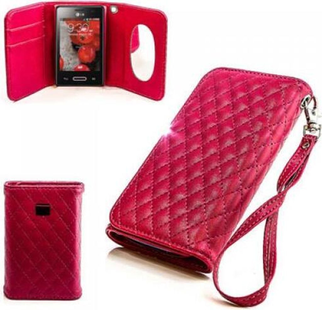 LG Optimus L3 II (E430) Booksytle Handtasche Mirror Pink