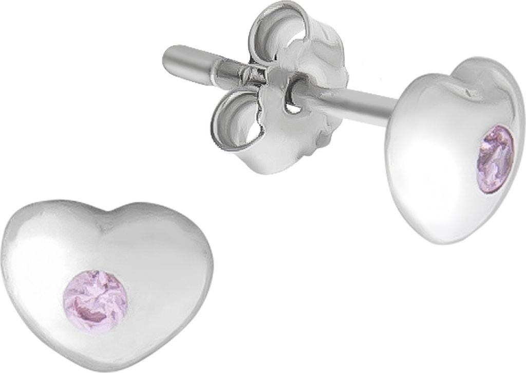 Zeeme for Kids Ohrringe 925/- Sterling Silber 0,5cm weiß Zirkonia weiß 279220003