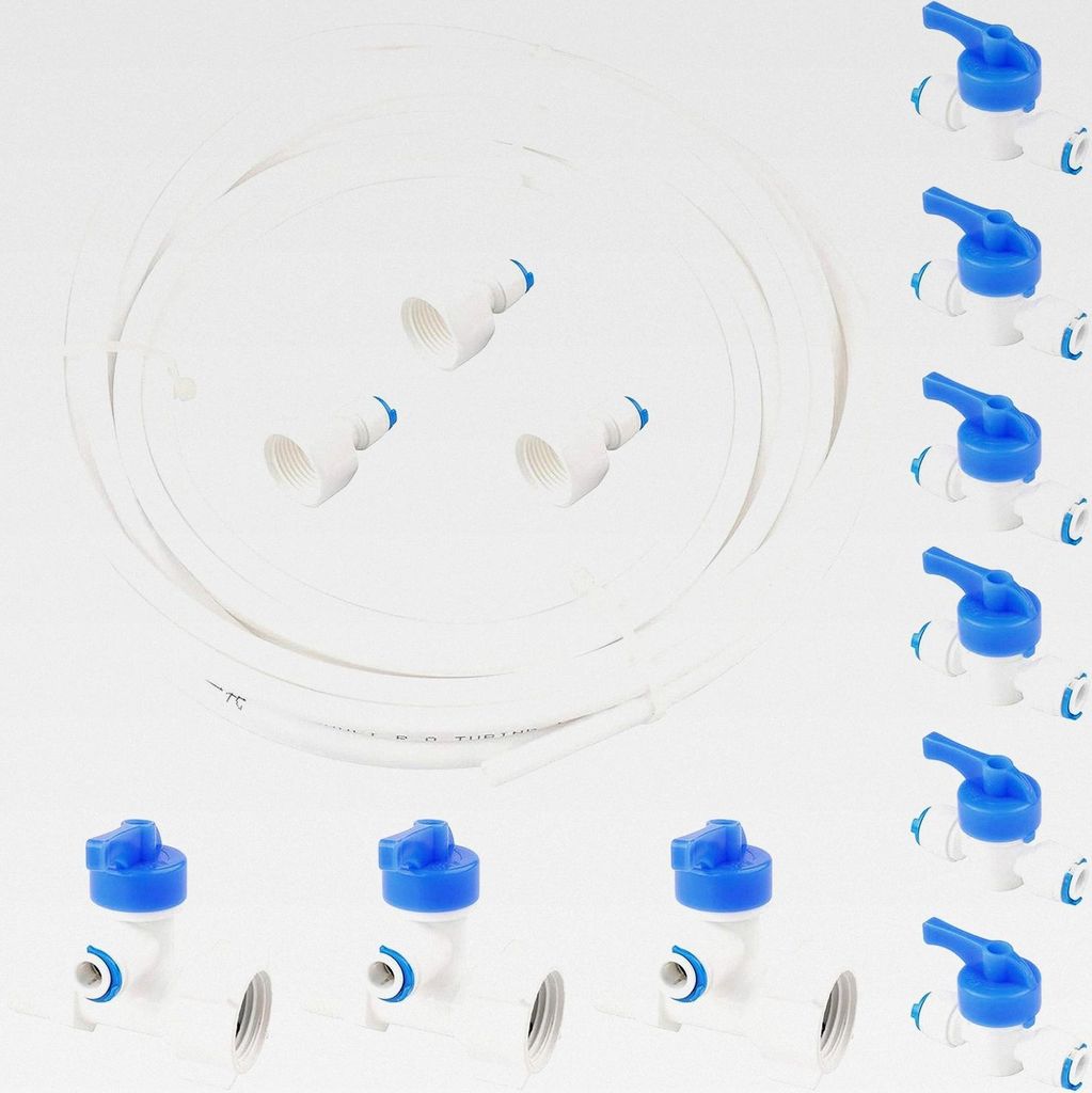 Wasserschlauch Anschluss Set für Kühlschränke, 10 m Wasserversorgungsrohr, Universal Wasserzulaufleitung für Kühlschrank, Umkehrosmoseanlage, ...